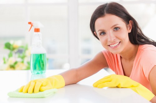 Professional after builders cleaning in E1 removing dust from a renovated interior
