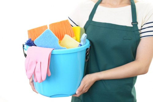 Professional home cleaners in E1 working in a modern East London apartment