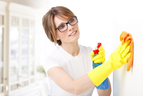 Final safe and tidy carpet cleaning workspace