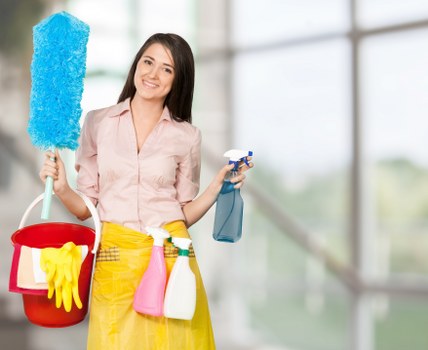 Eco-friendly cleaning equipment used by cleaners in E1