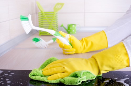 Follow-up inspection of carpet cleaning results after a complaint